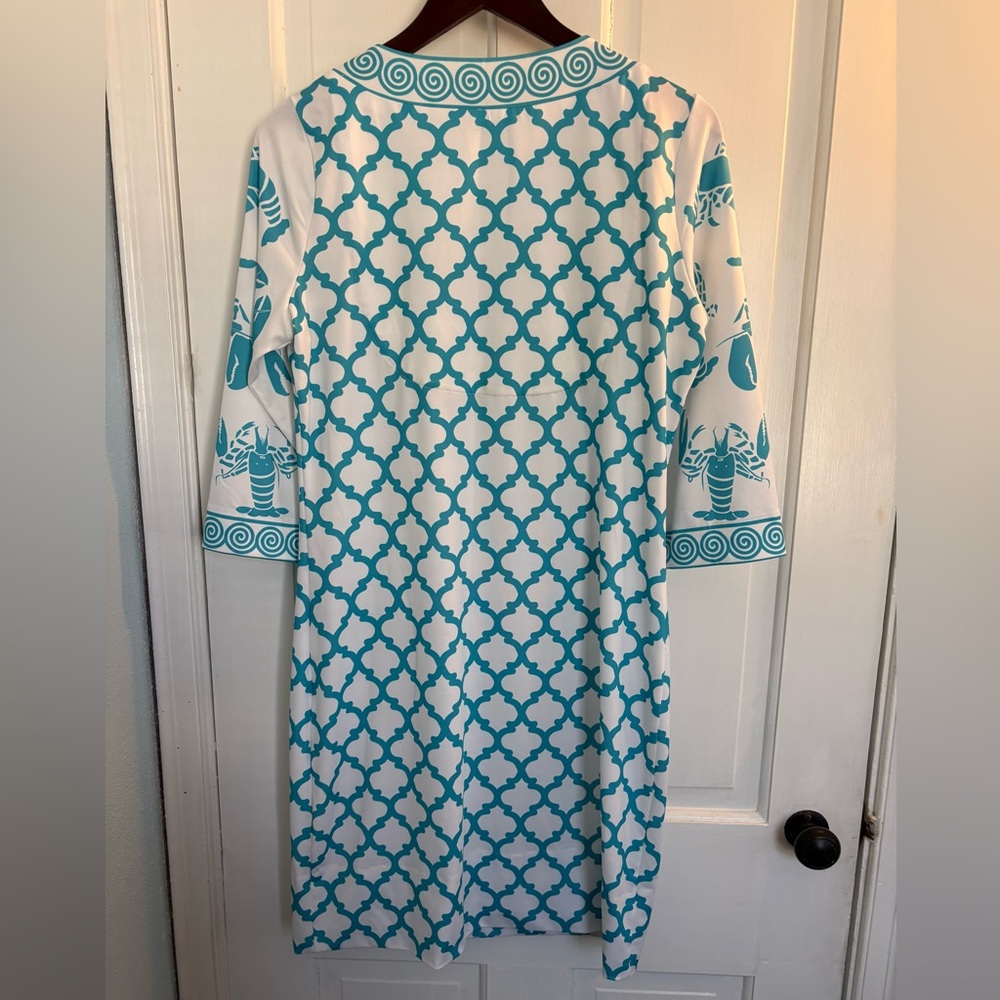 Gretchen Scott Lobster Soup Coastal Print V-Neck Dress - Picture 3 of 9